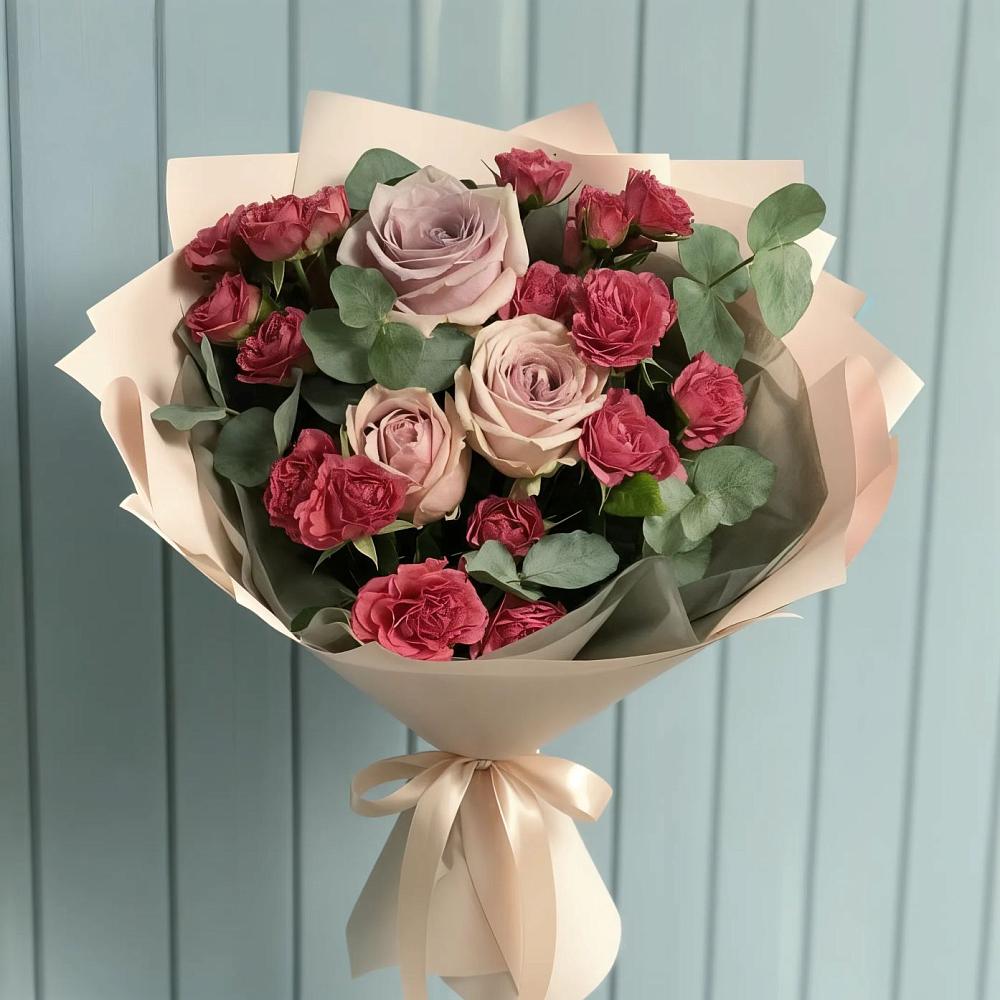 Букет цветов из: Гвоздики и Розы в Винодельненском