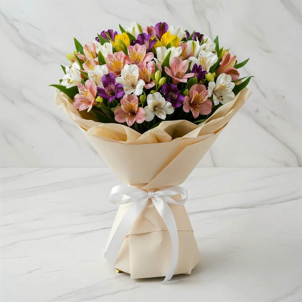 Букет цветов из: Альстромерии в Винодельненском