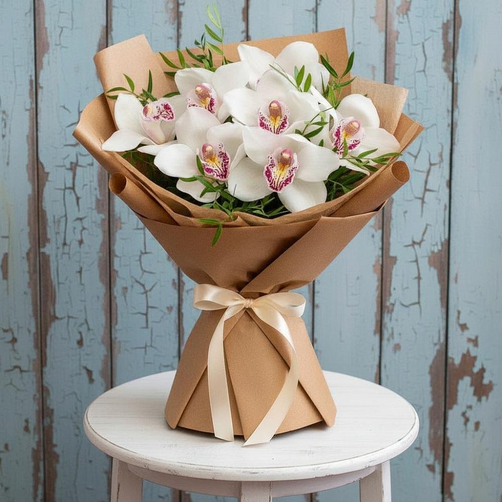 Букет цветов из: Орхидеи и Розы в Винодельненском