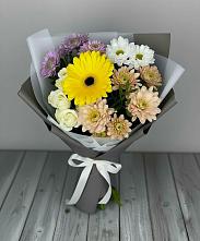 Букет цветов из:  Розы, Герберы и Хризантемы #REPLACE_PRED# Винодельненском