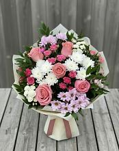 Букет цветов из:  Альстромерии, Гвоздики, Розы и Хризантемы #REPLACE_PRED# Винодельненском