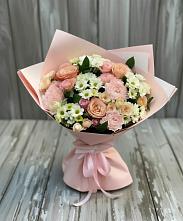 Букет цветов из:  Гвоздики, Розы и Хризантемы в Винодельненском