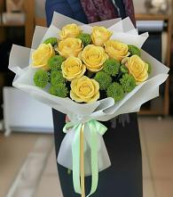 Букет цветов из:  Хризантемы и Розы в Винодельненском