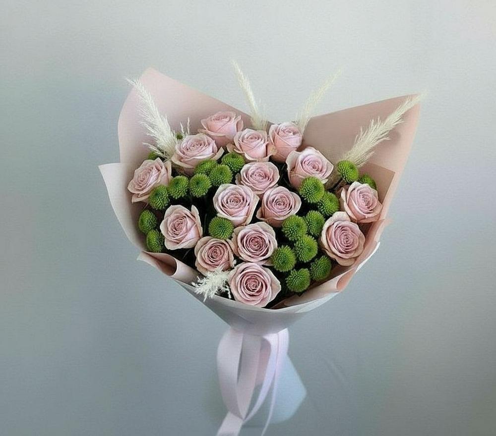 Букет цветов из: Розы и Хризантемы в Винодельненском