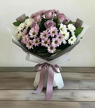 Букет цветов из:  Хризантемы и Розы #REPLACE_PRED# Винодельненском