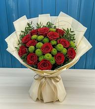 Букет цветов из:  Розы и Хризантемы в Винодельненском