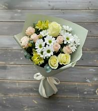 Букет цветов из:  Альстромерии, Розы и Хризантемы в Винодельненском