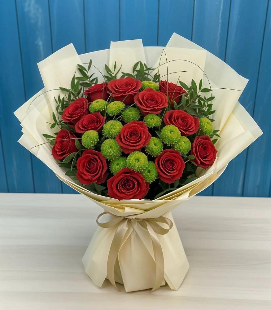 Букет цветов из: Розы и Хризантемы в Винодельненском